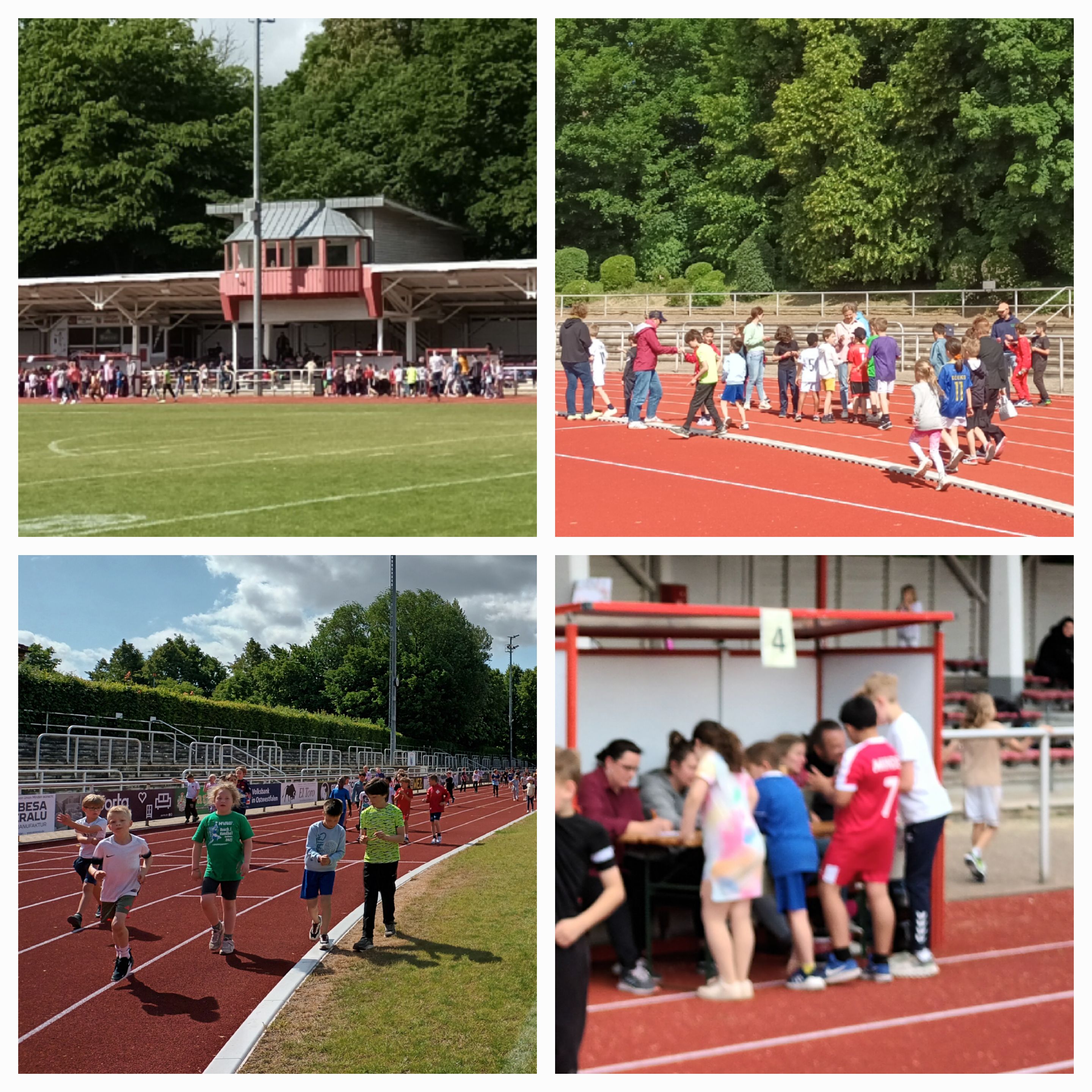 Eine Bildcollage vom Sponsorenlauf